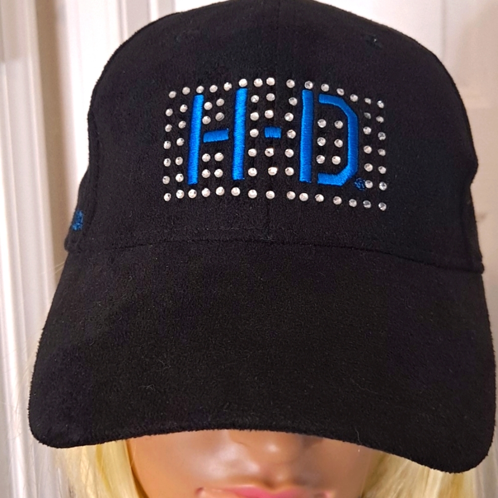 NWOT Harley-Davidson Baseball Cap with Rhinestone HD Logo and Tie Back Closure